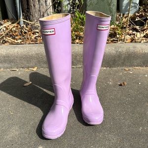 Hunter Womens Tall Rain Boots in Lavender Size US 6